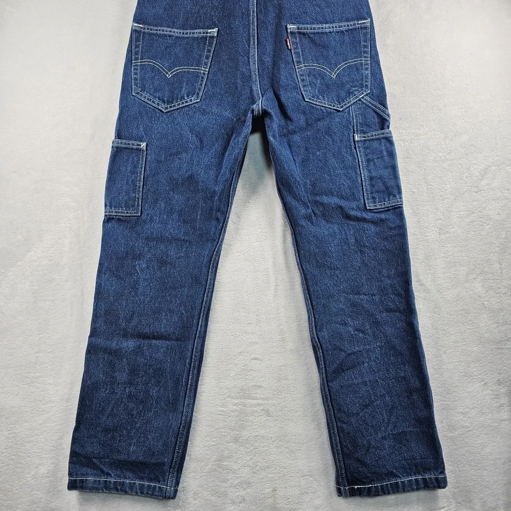 Levi's Denim Bib Overalls Carpenter Workwear Dungarees Pockets Adult Small Work